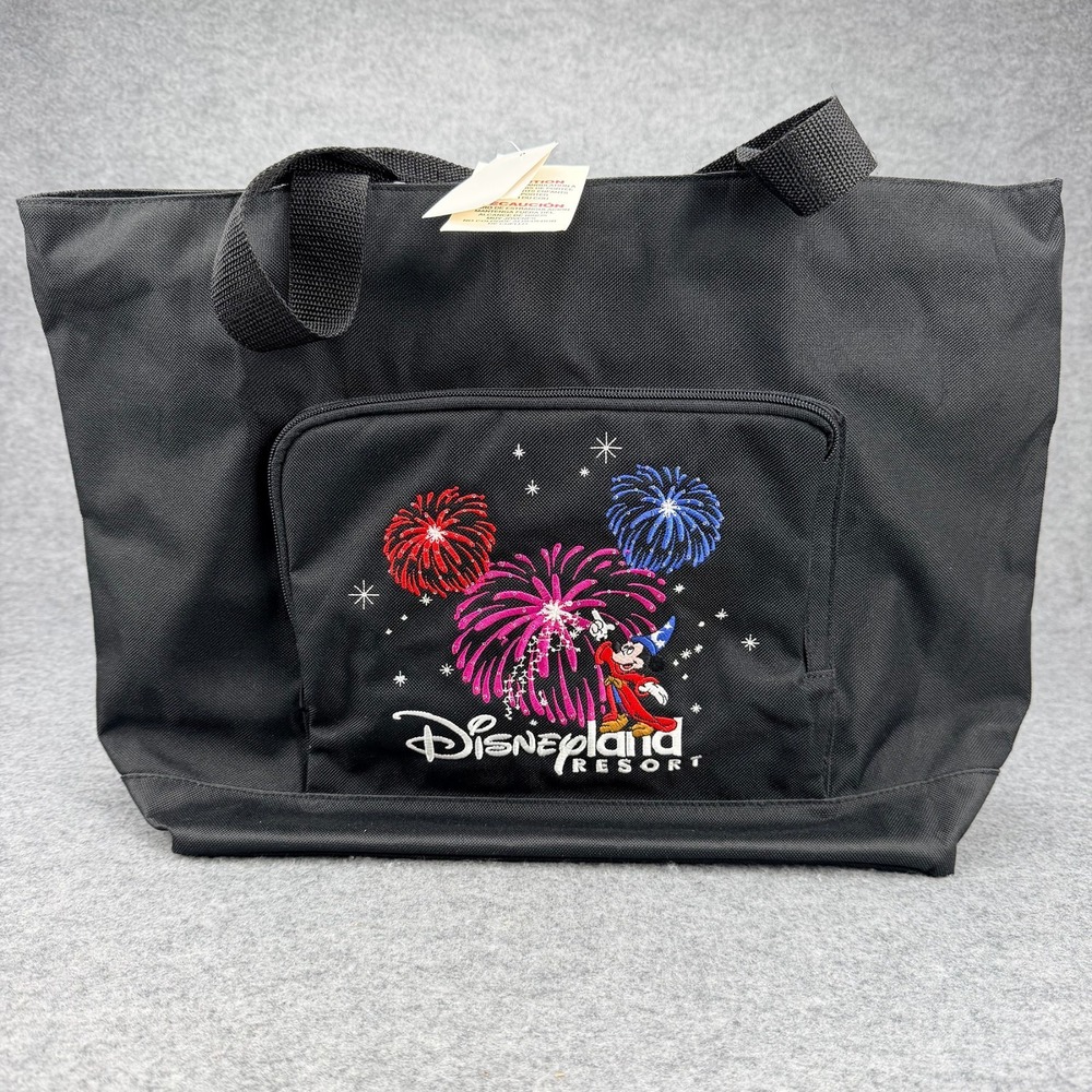 Disneyland Resort Sorcerer Mickey Fireworks Black Tote Bag Light Up NWT